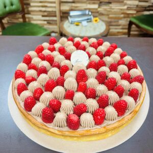 Tarte Chocolat Framboises ou Poires (suivant les saisons)