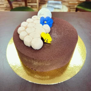 Entremets Chocolat Noir Sans Sucre Ajouté - Mousse légère Weiss 70%, biscuit amande et croustillant chocolat